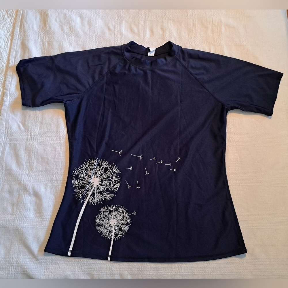 Dandelion women's size XL navy swim rash guard, EUC